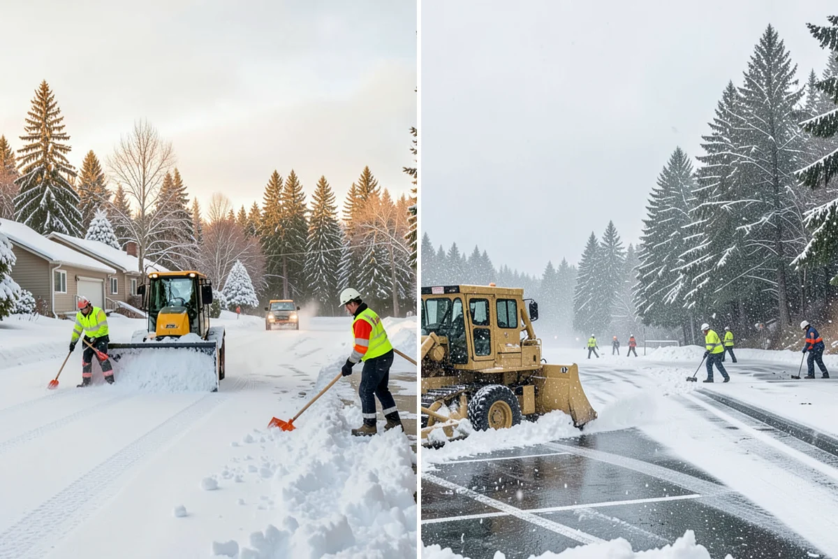Tractor Snow Removal in Clyde Hill, King County, WA - Review the route from drive to walkways