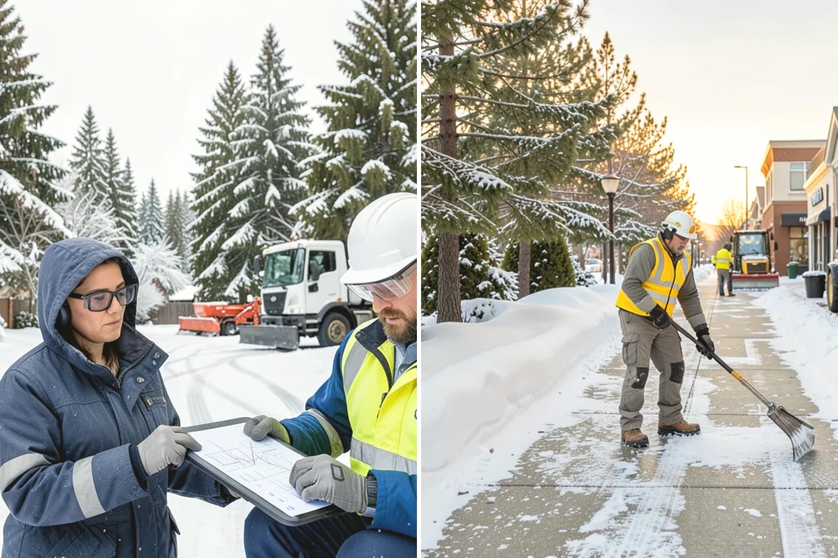Tractor Snow Removal in Covington, King County, WA - Review the route from drive to walkways
