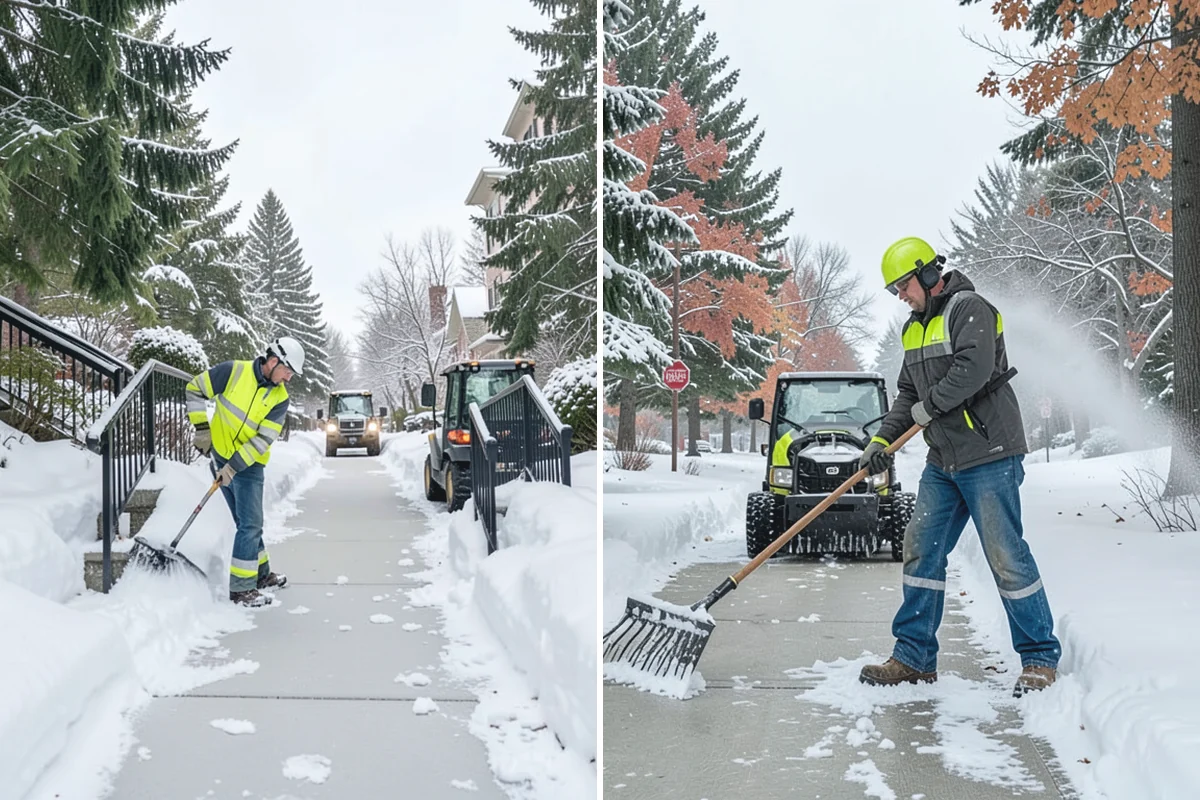 Tractor Snow Removal in Des Moines, King County, WA - Review the route from drive to walkways