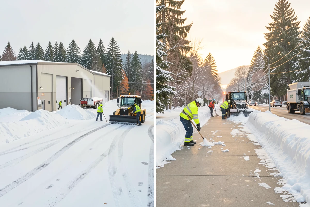 Tractor Snow Removal in Duvall, King County, WA - Review the route from drive to walkways