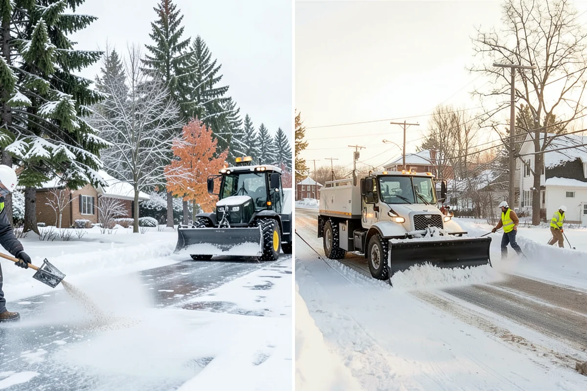 Tractor Snow Removal in Enumclaw, King County, WA - Review the route from drive to walkways