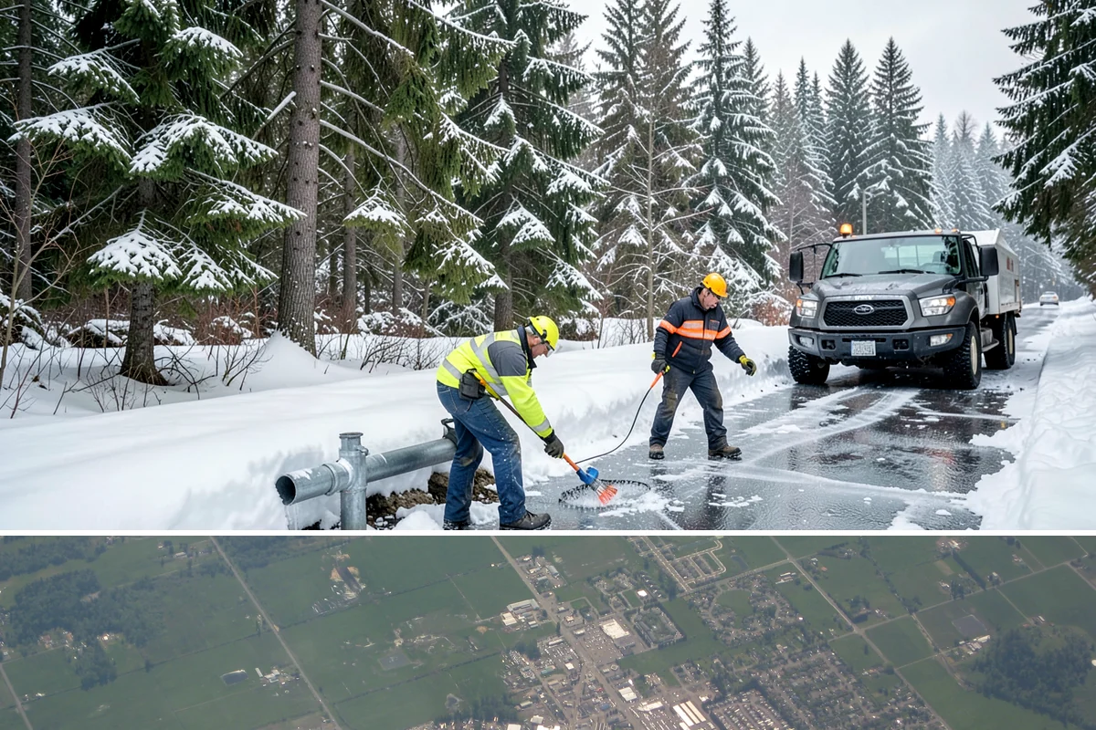 Tractor Snow Removal in Enumclaw, King County, WA - Tractor clearing is most in demand for rural properties during the December-to-February snow season.