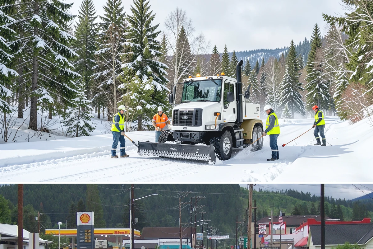 Tractor Snow Removal in Granite Falls, Snohomish County, WA - Tractor clearing is most in demand for rural properties during the December-to-February snow season.