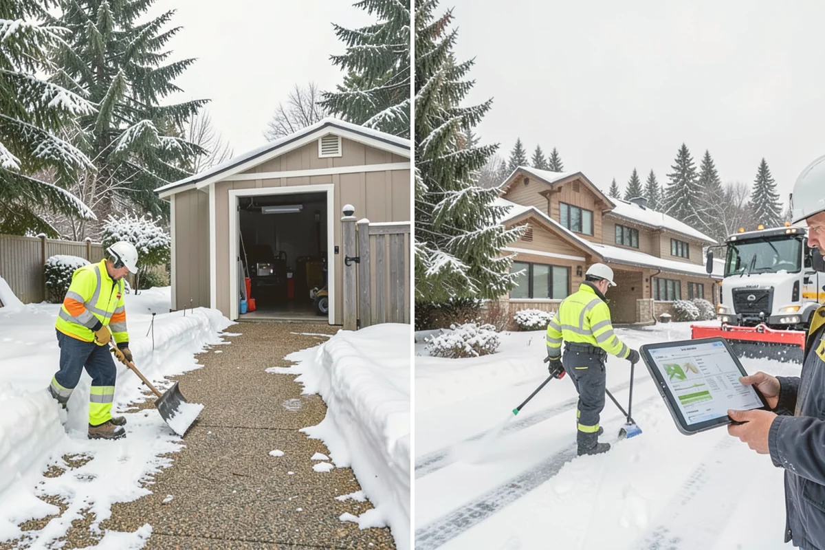 Tractor Snow Removal in Kent, King County, WA - Review the route from drive to walkways