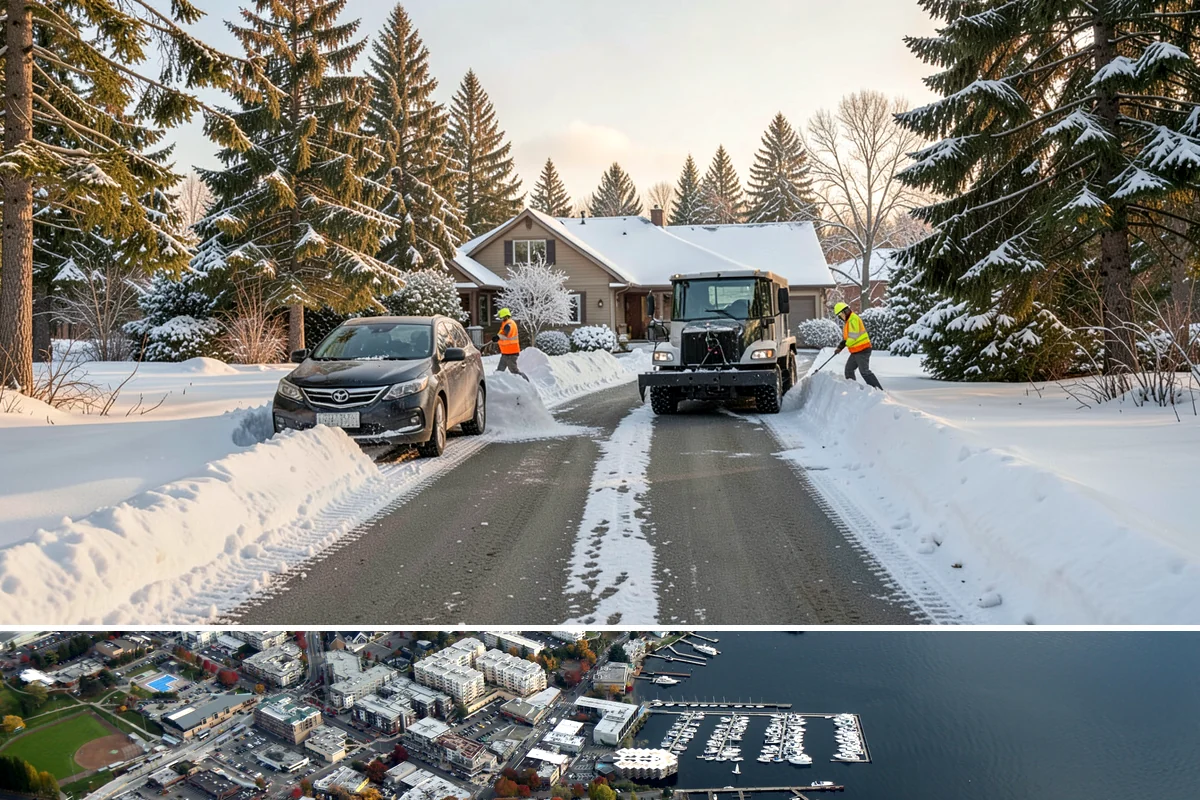 Tractor Snow Removal in Kirkland, King County, WA - Tractor clearing is most in demand for rural properties during the December-to-February snow season.