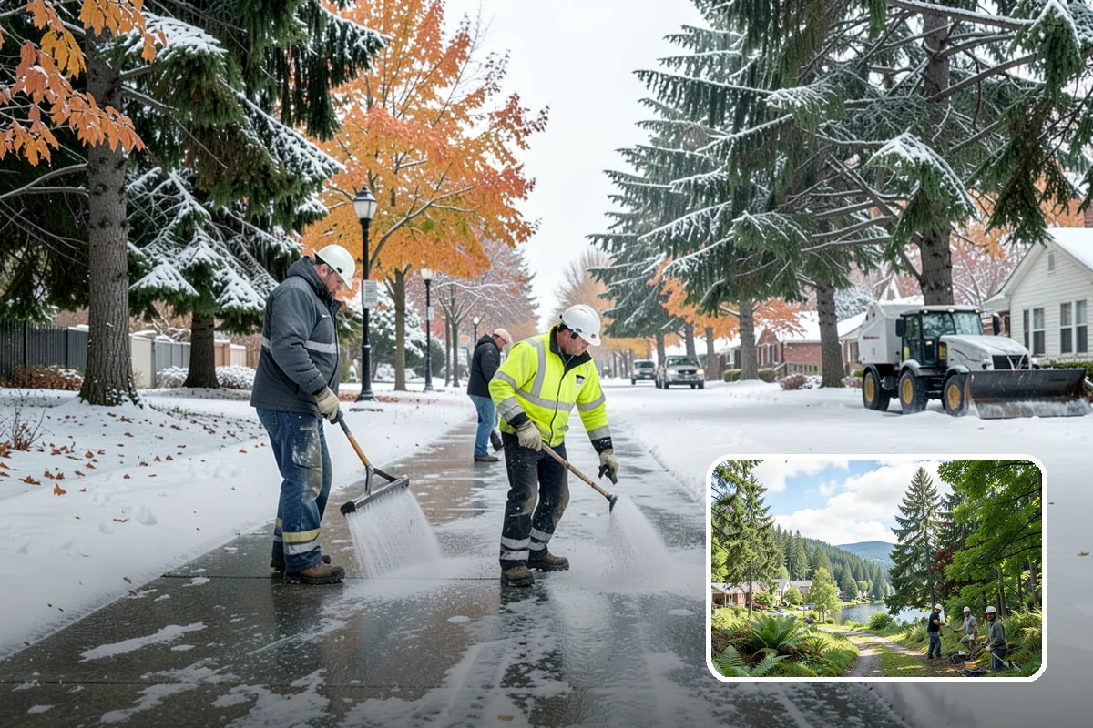Tractor Snow Removal in Lake Forest Park, King County, WA - Efficient clearing of long drives and paths