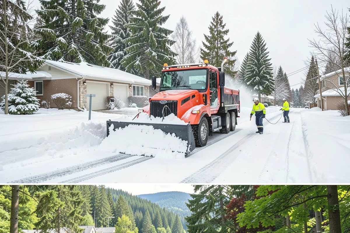 Tractor Snow Removal in Lake Forest Park, King County, WA - Tractor clearing is most in demand for rural properties during the December-to-February snow season.