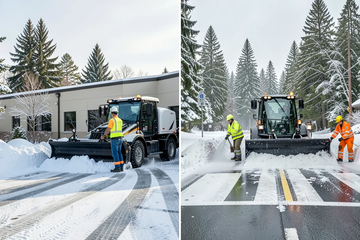 Tractor Snow Removal in Lyman, Skagit County, WA - Review the route from drive to walkways