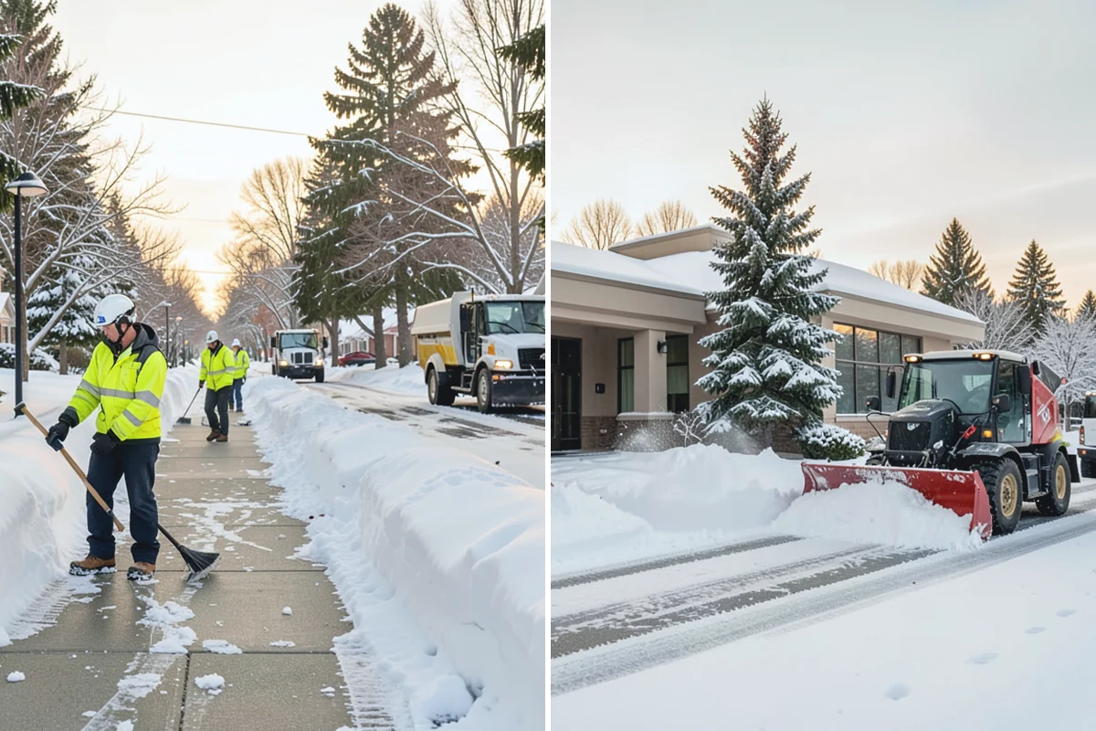 Tractor Snow Removal in Medina, King County, WA - Review the route from drive to walkways