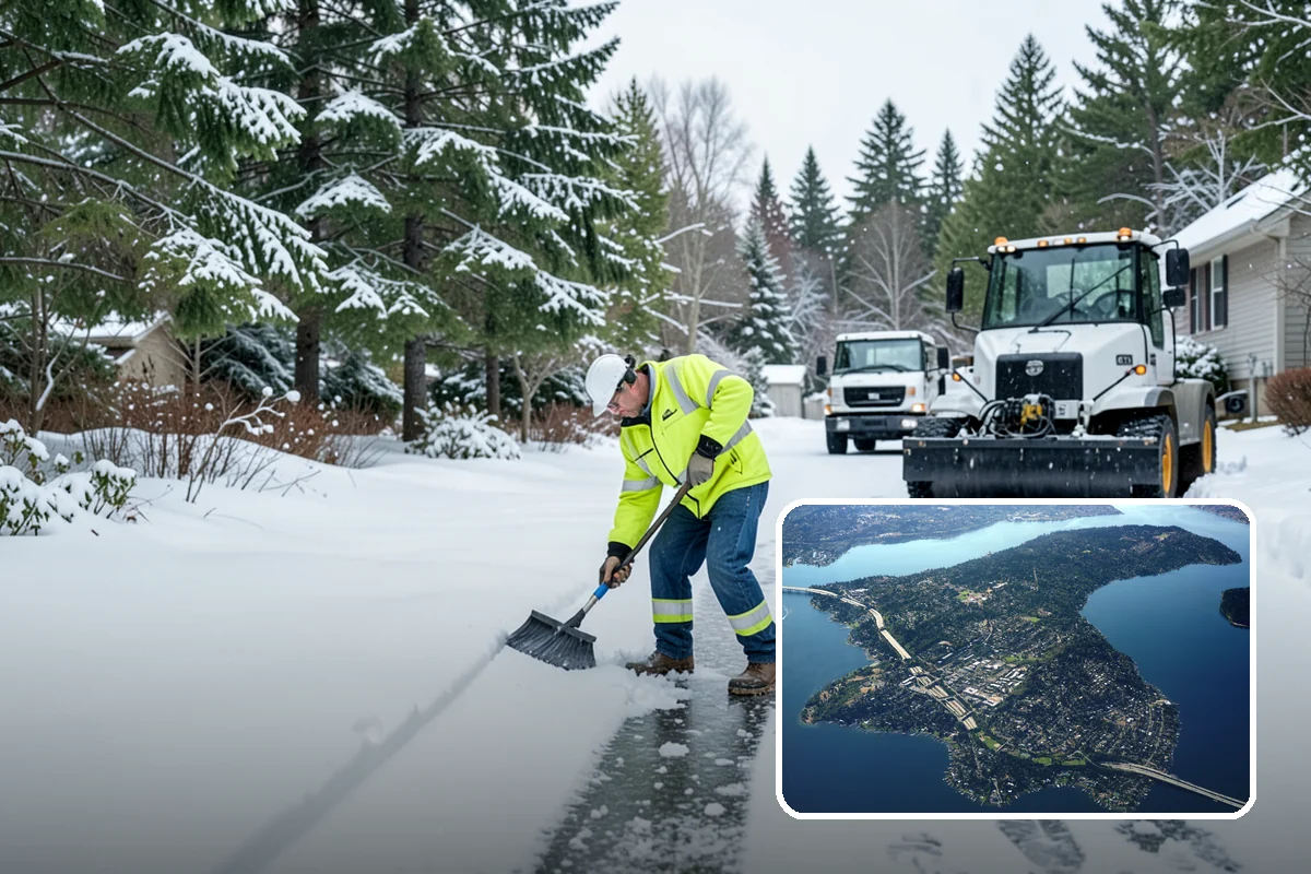 Tractor Snow Removal in Mercer Island, King County, WA - Efficient clearing of long drives and paths