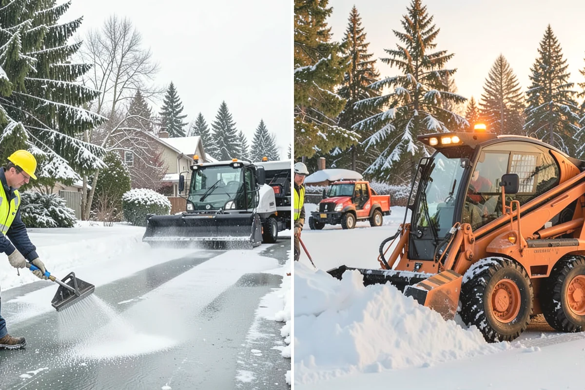 Tractor Snow Removal in Mercer Island, King County, WA - Review the route from drive to walkways