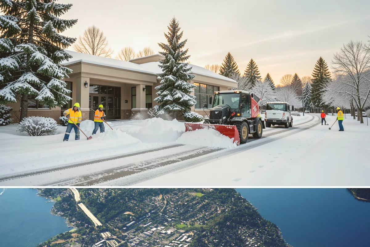 Tractor Snow Removal in Mercer Island, King County, WA - Tractor clearing is most in demand for rural properties during the December-to-February snow season.