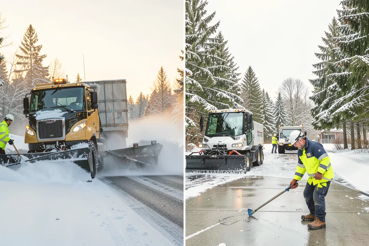 Tractor Snow Removal in Milton, King County, WA - Review the route from drive to walkways