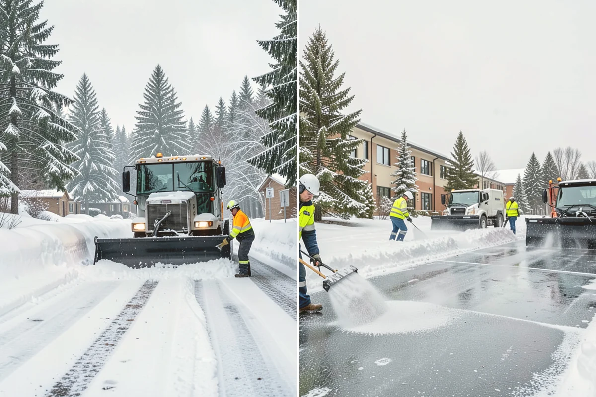 Tractor Snow Removal in Newcastle, King County, WA - Review the route from drive to walkways