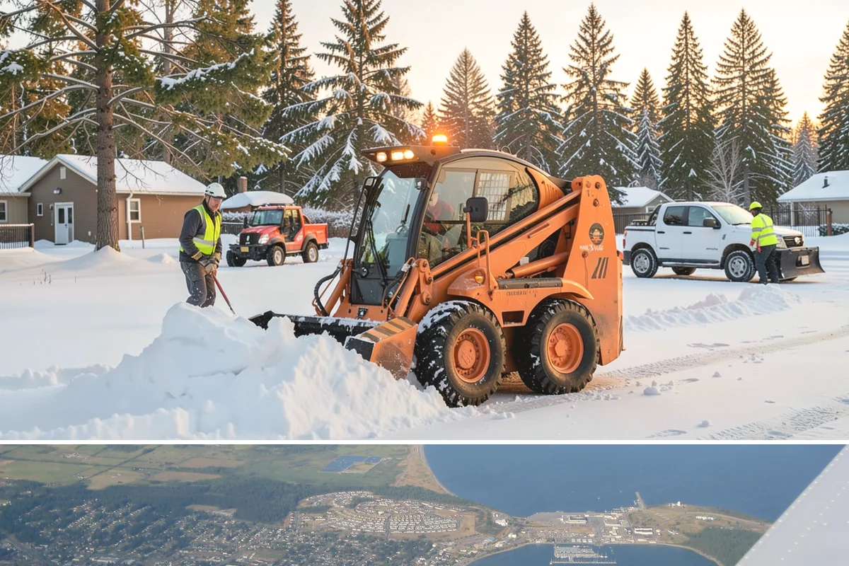 Tractor Snow Removal in Oak Harbor, Island County, WA - Tractor clearing is most in demand for rural properties during the December-to-February snow season.