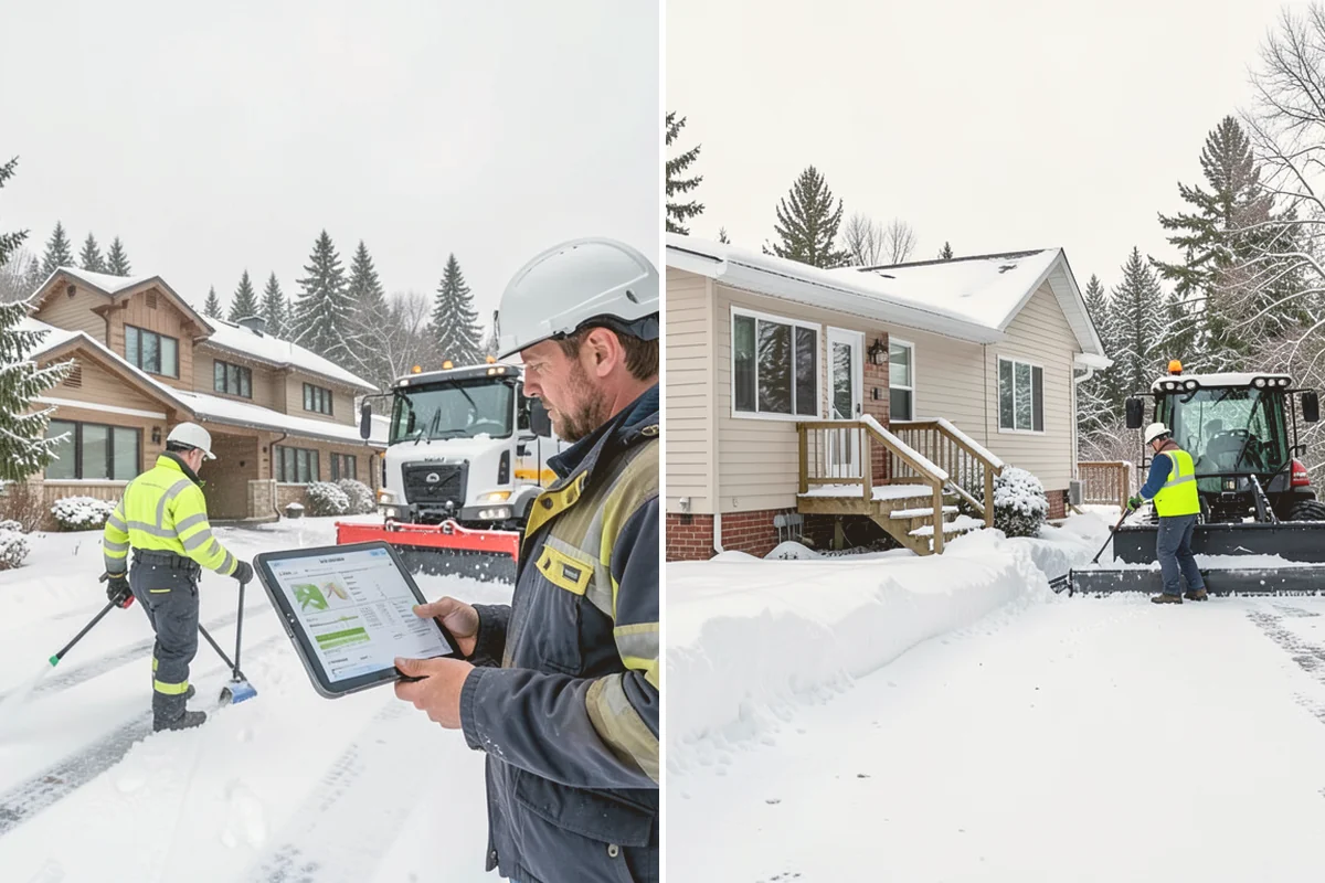 Tractor Snow Removal in Orting, Pierce County, WA - Review the route from drive to walkways