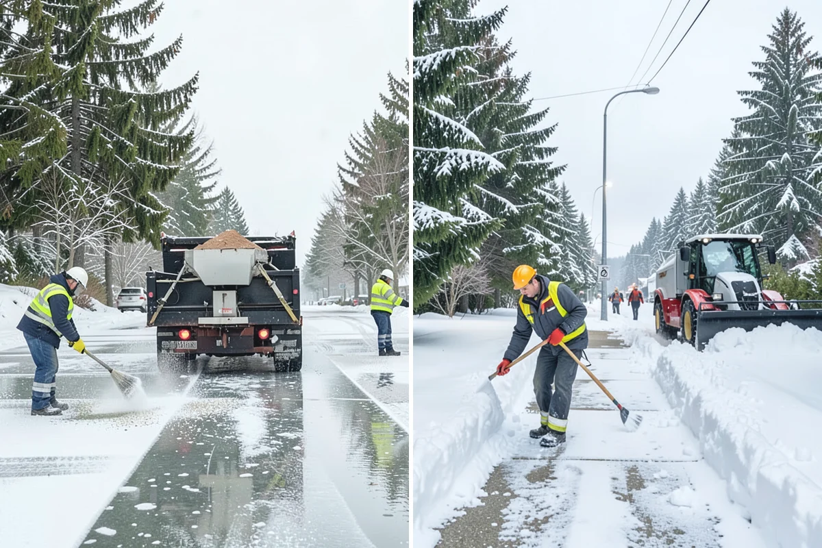 Tractor Snow Removal in Renton, King County, WA - Review the route from drive to walkways