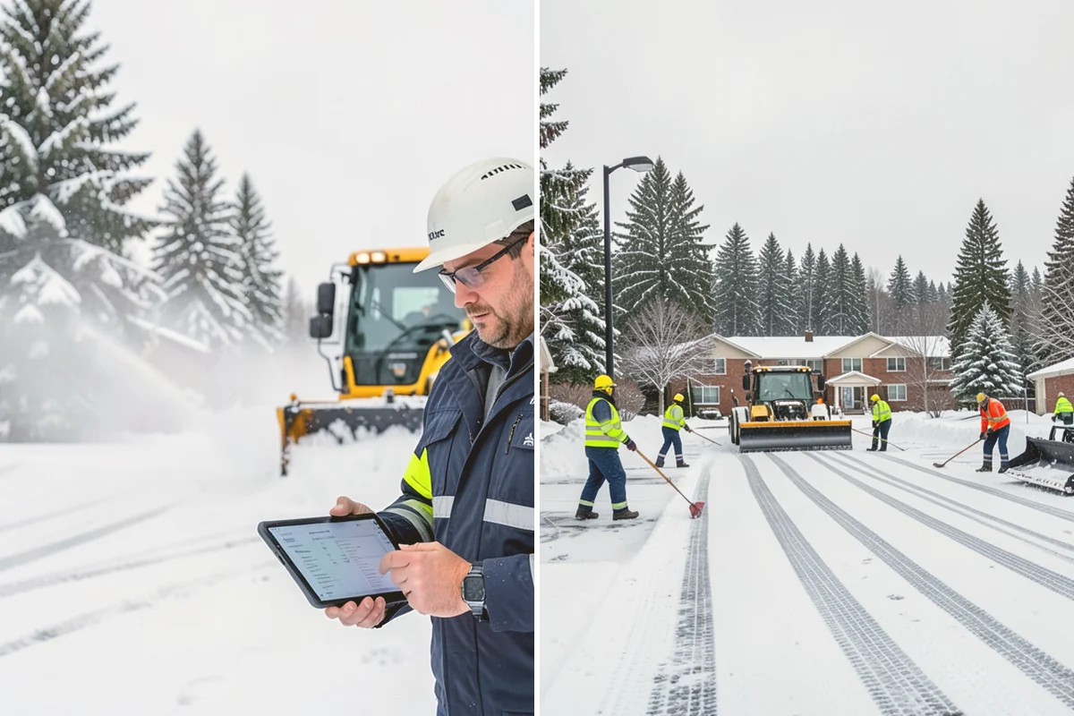 Tractor Snow Removal in Sammamish, King County, WA - Review the route from drive to walkways