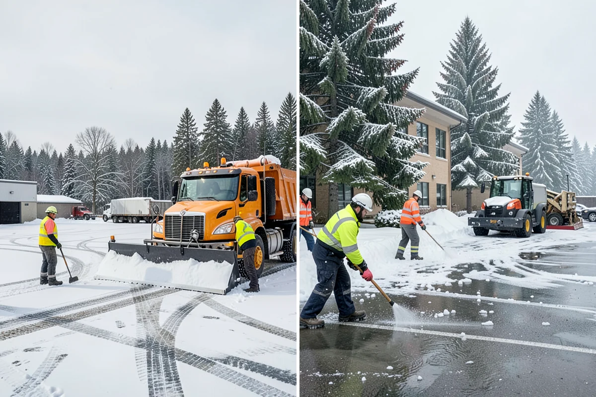 Tractor Snow Removal in SeaTac, King County, WA - Review the route from drive to walkways