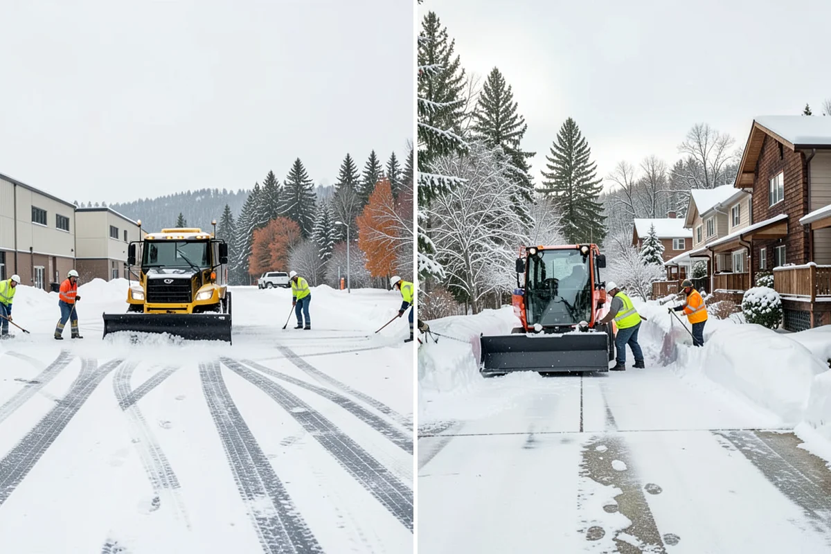 Tractor Snow Removal in Snoqualmie, King County, WA - Review the route from drive to walkways