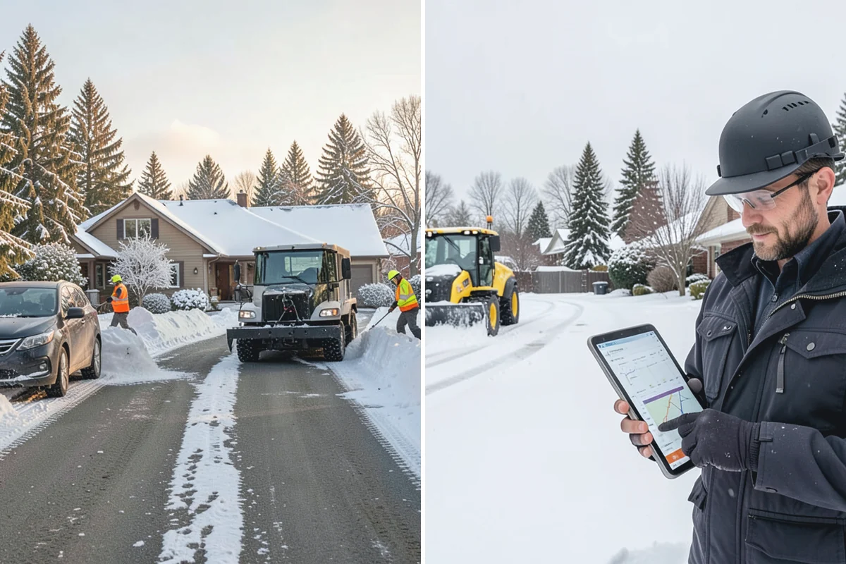 Tractor Snow Removal in South Prairie, Pierce County, WA - Review the route from drive to walkways