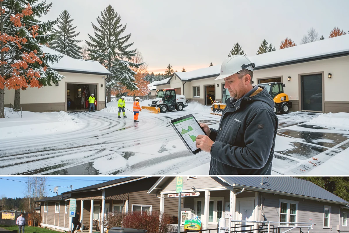 Tractor Snow Removal in South Prairie, Pierce County, WA - Tractor clearing is most in demand for rural properties during the December-to-February snow season.