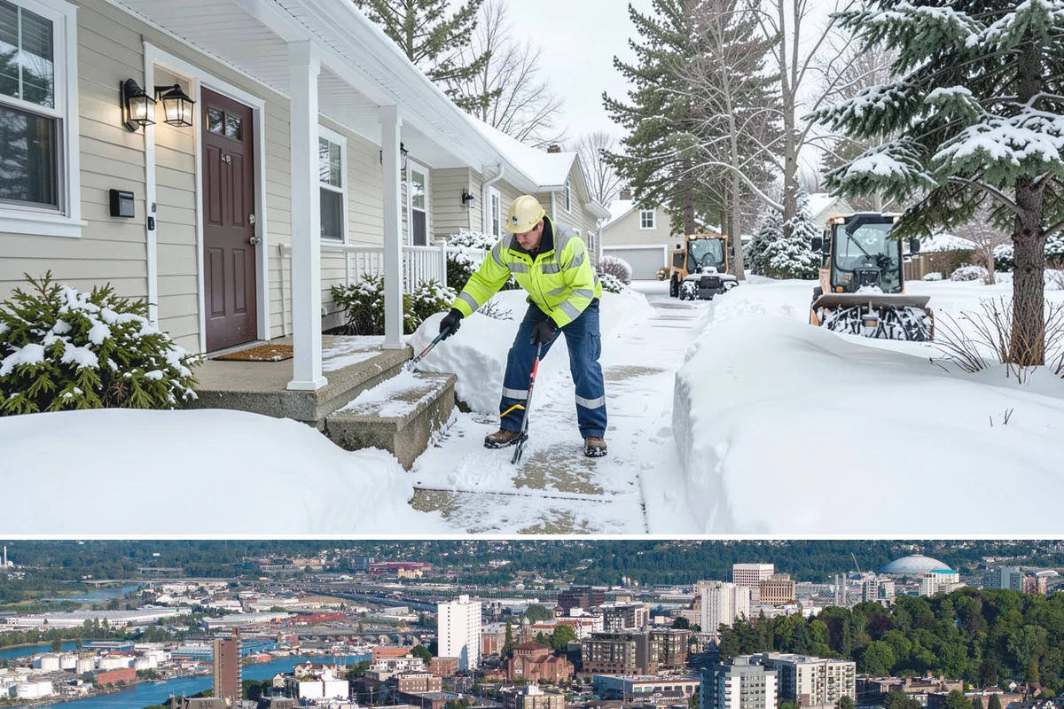 Tractor Snow Removal in Tacoma, Pierce County, WA - Tractor clearing is most in demand for rural properties during the December-to-February snow season.
