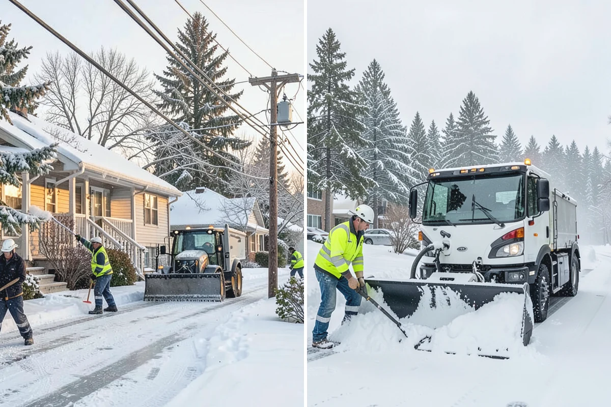 Tractor Snow Removal in Wilkeson, Pierce County, WA - Review the route from drive to walkways