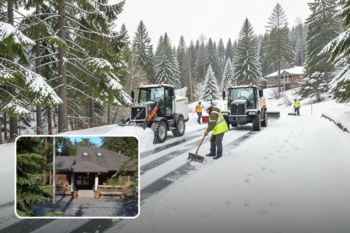 Tractor Snow Removal in Yarrow Point, King County, WA - Efficient clearing of long drives and paths