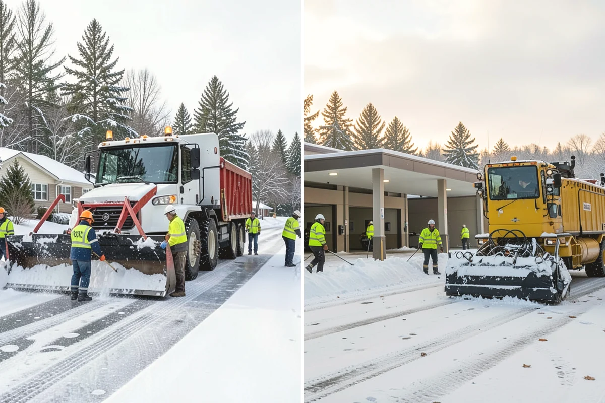 Tractor Snow Removal in Yarrow Point, King County, WA - Review the route from drive to walkways
