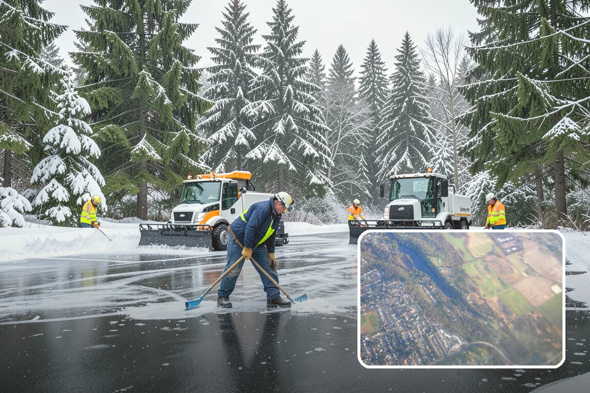 Trail Snow Removal in Algona, King County, WA - Restores safe pedestrian routes through shaded greenbelts