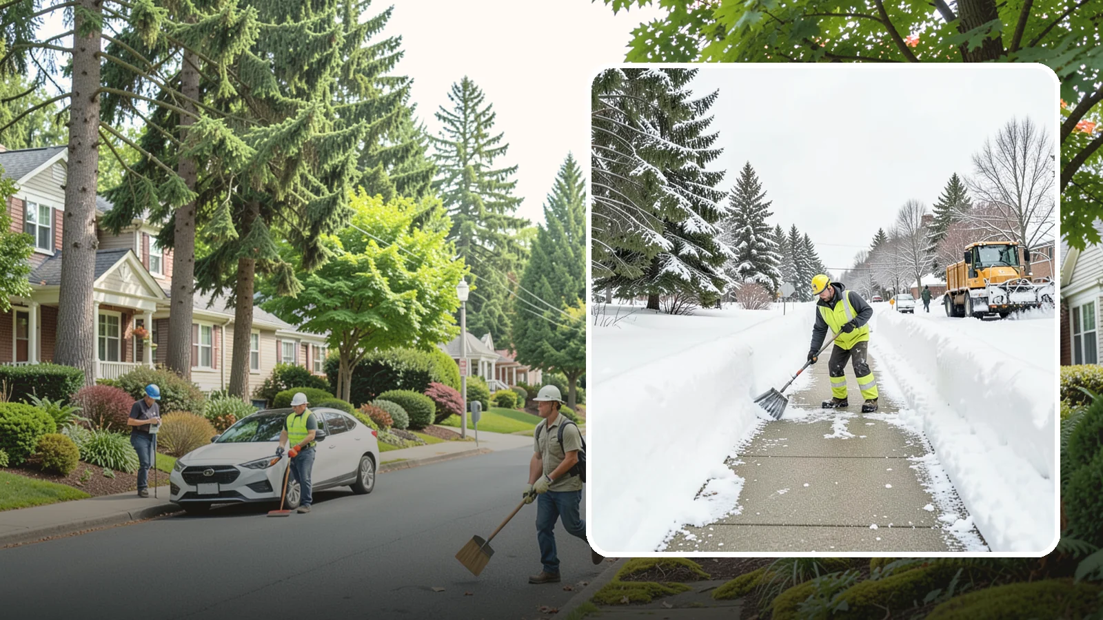 Trail Snow Removal in Beaux Arts Village, King County, WA - Clearing of paved and soft-surface trails on campuses, parks, and HOAs so pedestrians keep a safe route in the snow.