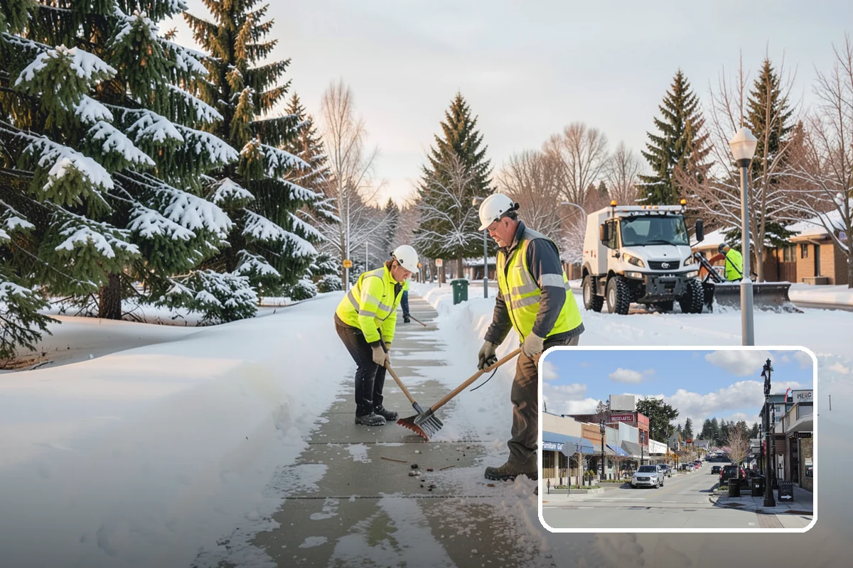Trail Snow Removal in Bothell, King County, WA - Restores safe pedestrian routes through shaded greenbelts