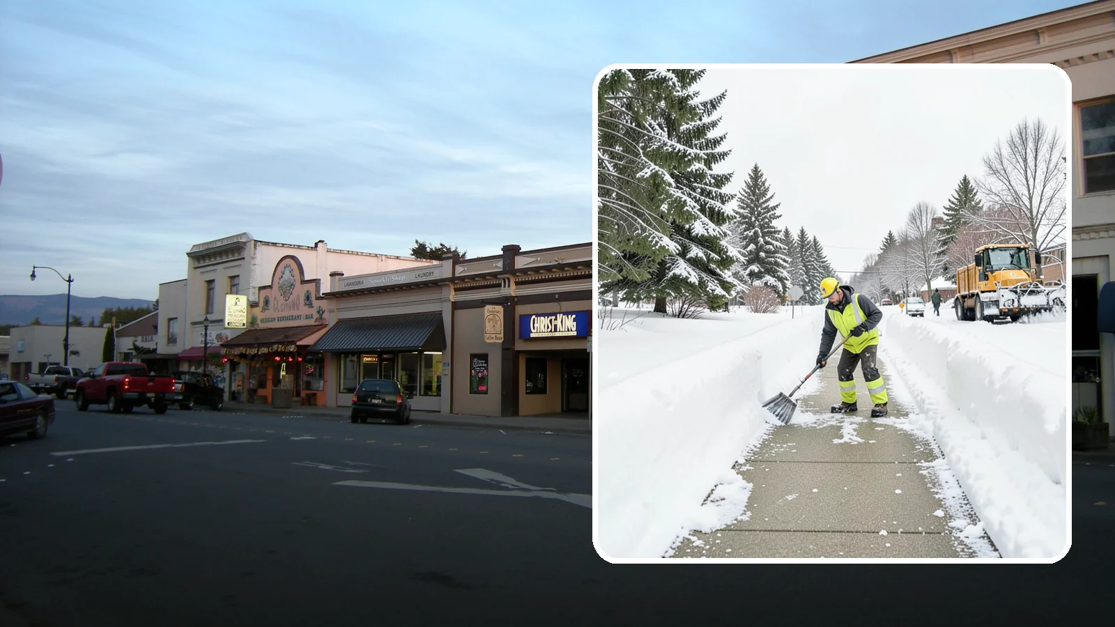 Trail Snow Removal in Burlington, Skagit County, WA - Clearing of paved and soft-surface trails on campuses, parks, and HOAs so pedestrians keep a safe route in the snow.