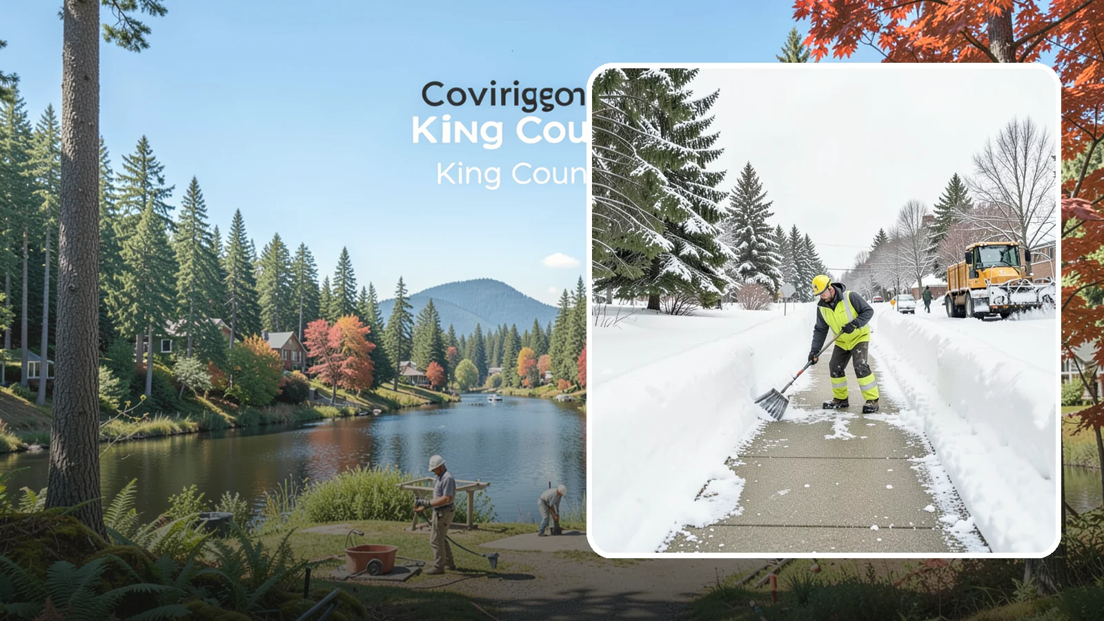 Trail Snow Removal in Covington, King County, WA - Clearing of paved and soft-surface trails on campuses, parks, and HOAs so pedestrians keep a safe route in the snow.
