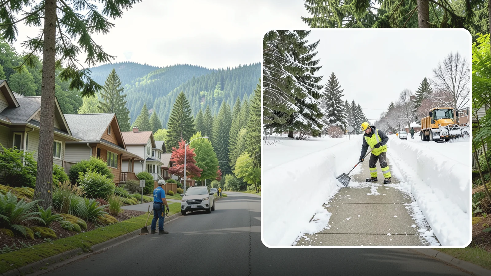 Trail Snow Removal in Darrington, Snohomish County, WA - Clearing of paved and soft-surface trails on campuses, parks, and HOAs so pedestrians keep a safe route in the snow.