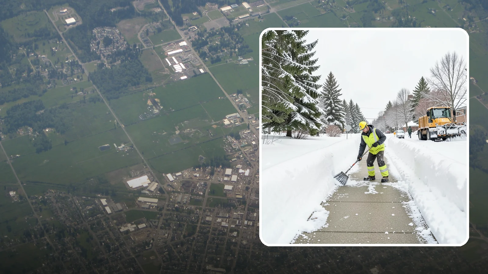Trail Snow Removal in Enumclaw, King County, WA - Clearing of paved and soft-surface trails on campuses, parks, and HOAs so pedestrians keep a safe route in the snow.