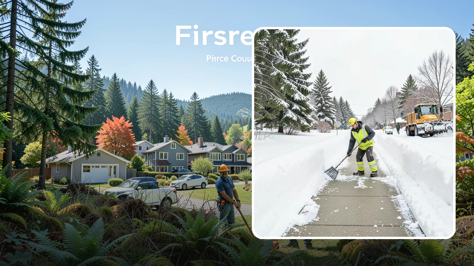 Trail Snow Removal in Fircrest, Pierce County, WA - Clearing of paved and soft-surface trails on campuses, parks, and HOAs so pedestrians keep a safe route in the snow.