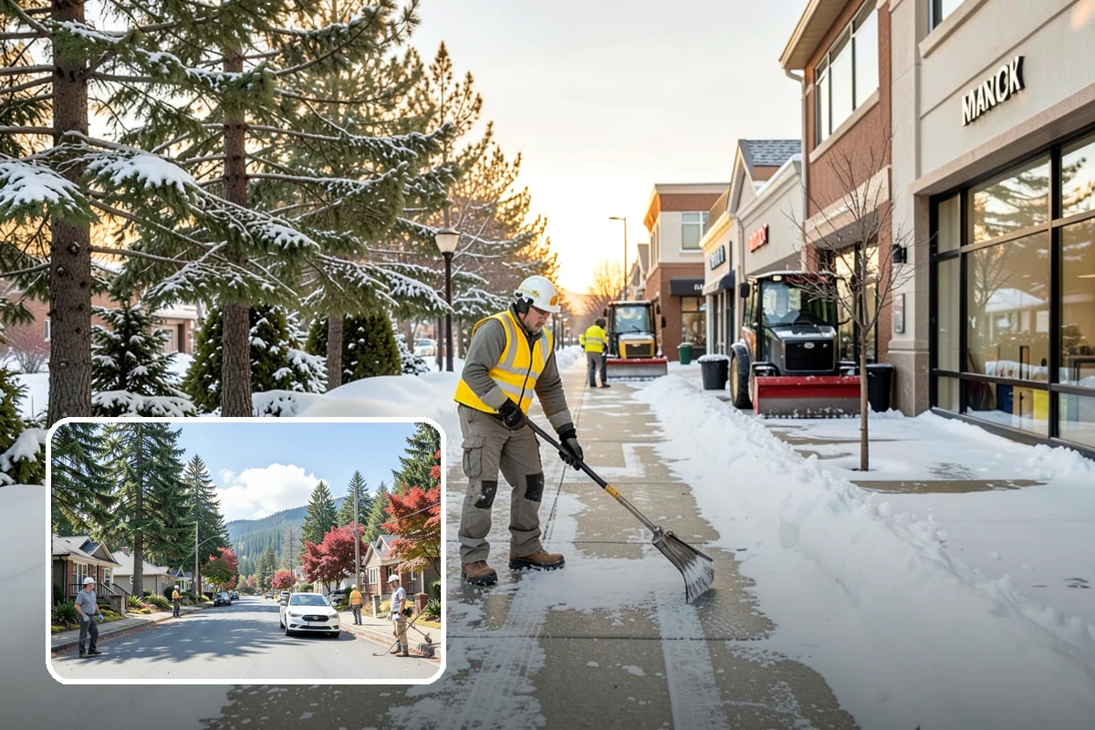 Trail Snow Removal in Hunts Point, King County, WA - Restores safe pedestrian routes through shaded greenbelts