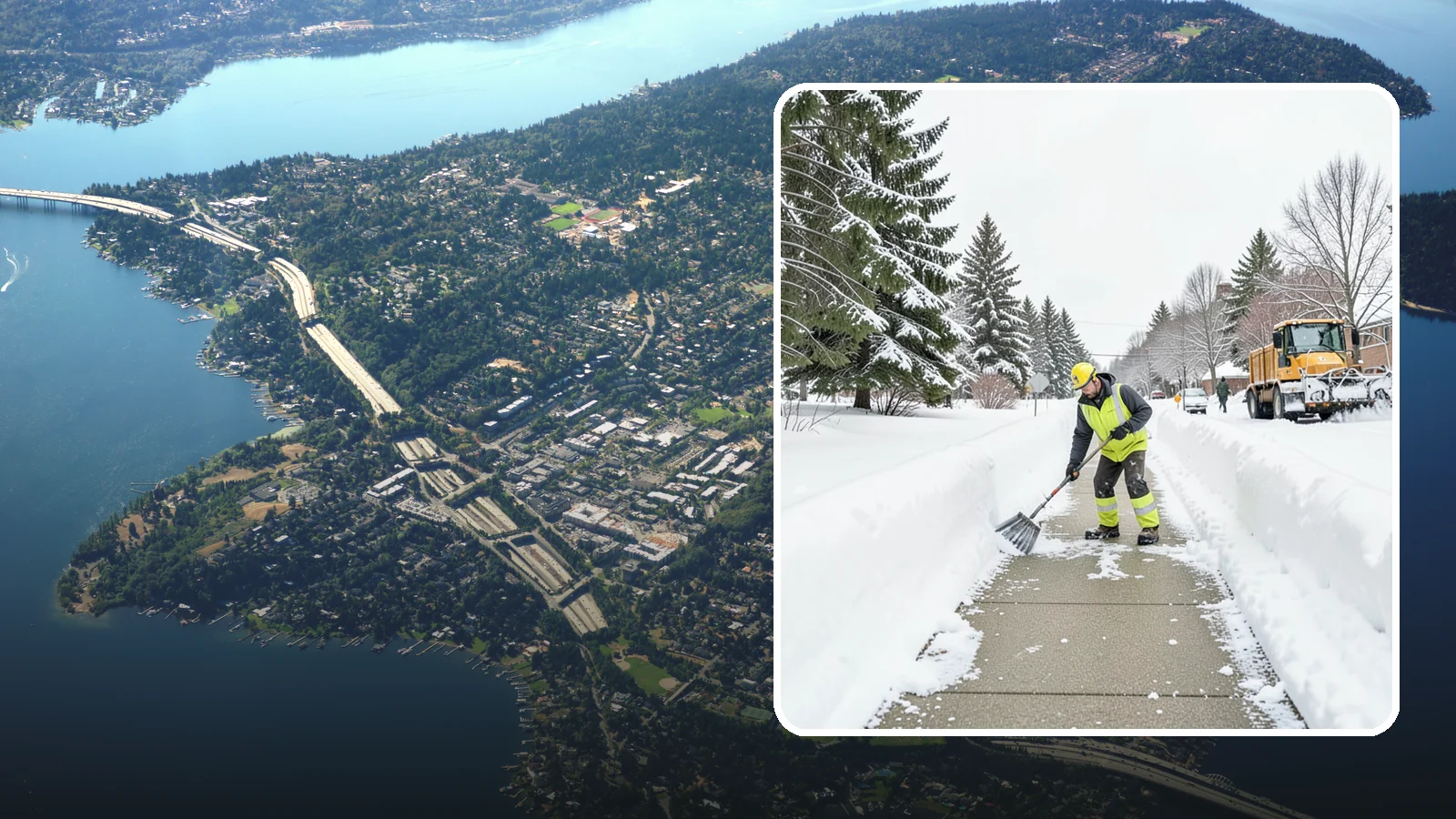 Trail Snow Removal in Mercer Island, King County, WA - Clearing of paved and soft-surface trails on campuses, parks, and HOAs so pedestrians keep a safe route in the snow.