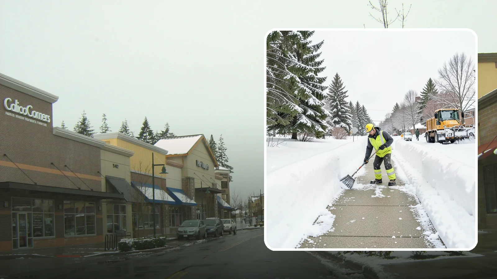 Trail Snow Removal in Mill Creek, Snohomish County, WA - Clearing of paved and soft-surface trails on campuses, parks, and HOAs so pedestrians keep a safe route in the snow.