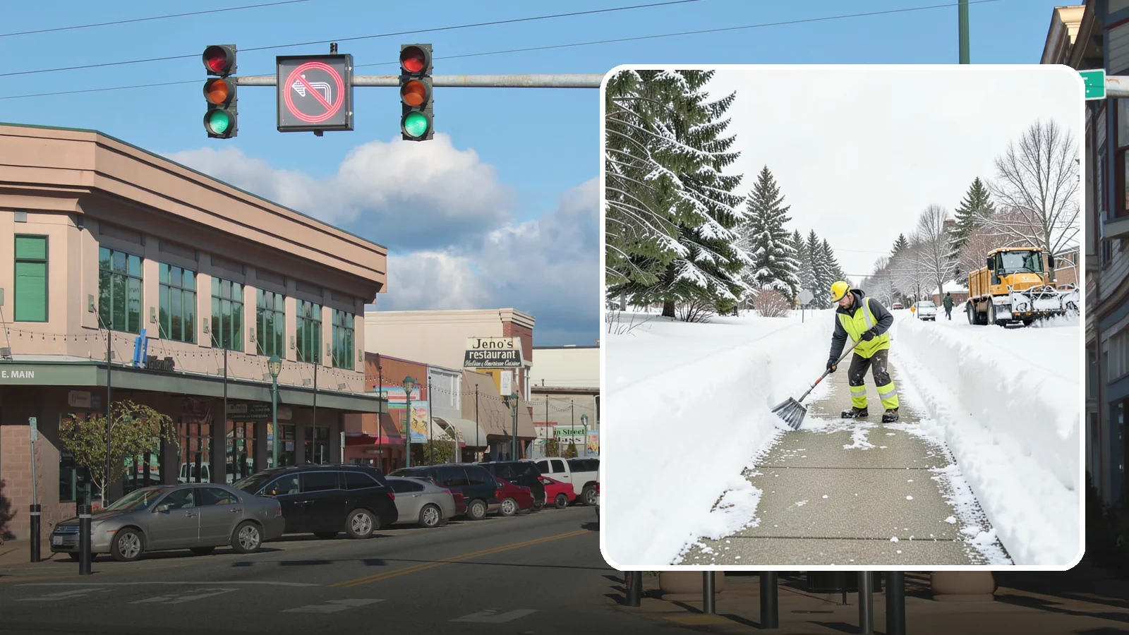 Trail Snow Removal in Monroe, Snohomish County, WA - Clearing of paved and soft-surface trails on campuses, parks, and HOAs so pedestrians keep a safe route in the snow.