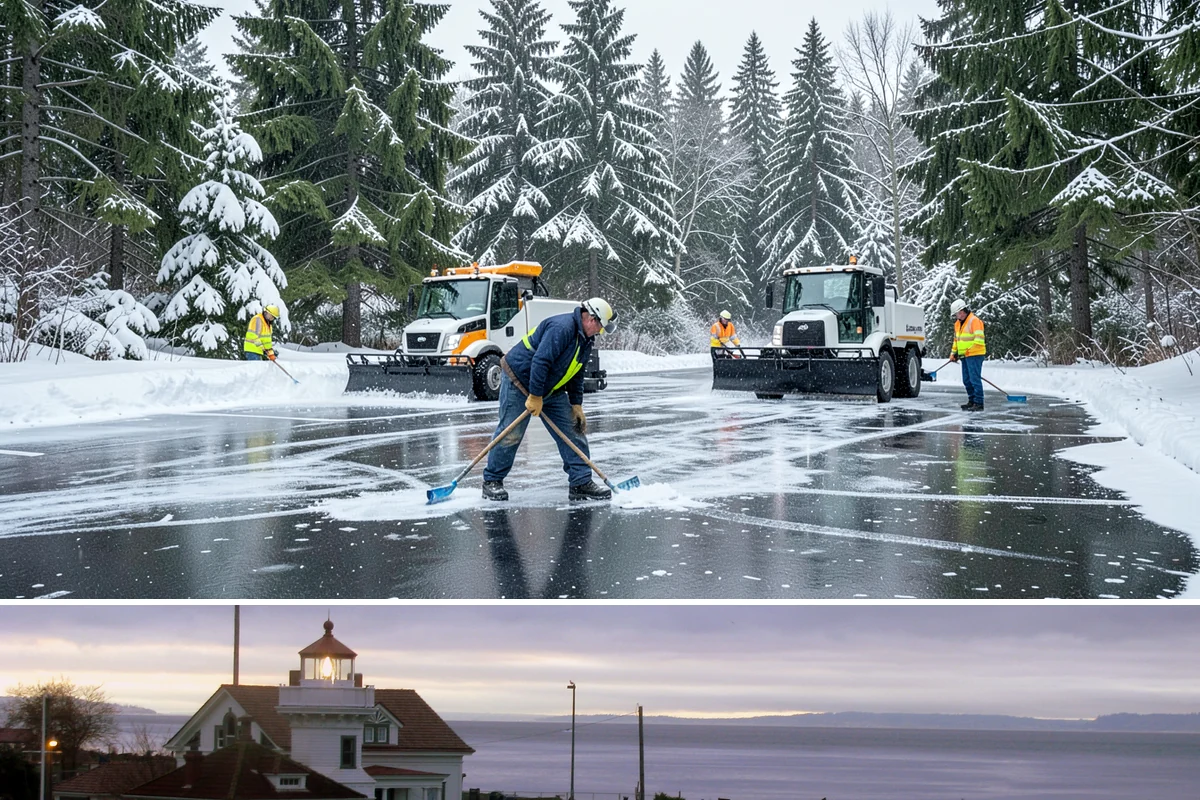 Trail Snow Removal in Mukilteo, Snohomish County, WA - Schedule trail clearing for the duration of any lowland snow event, most often between December and February.