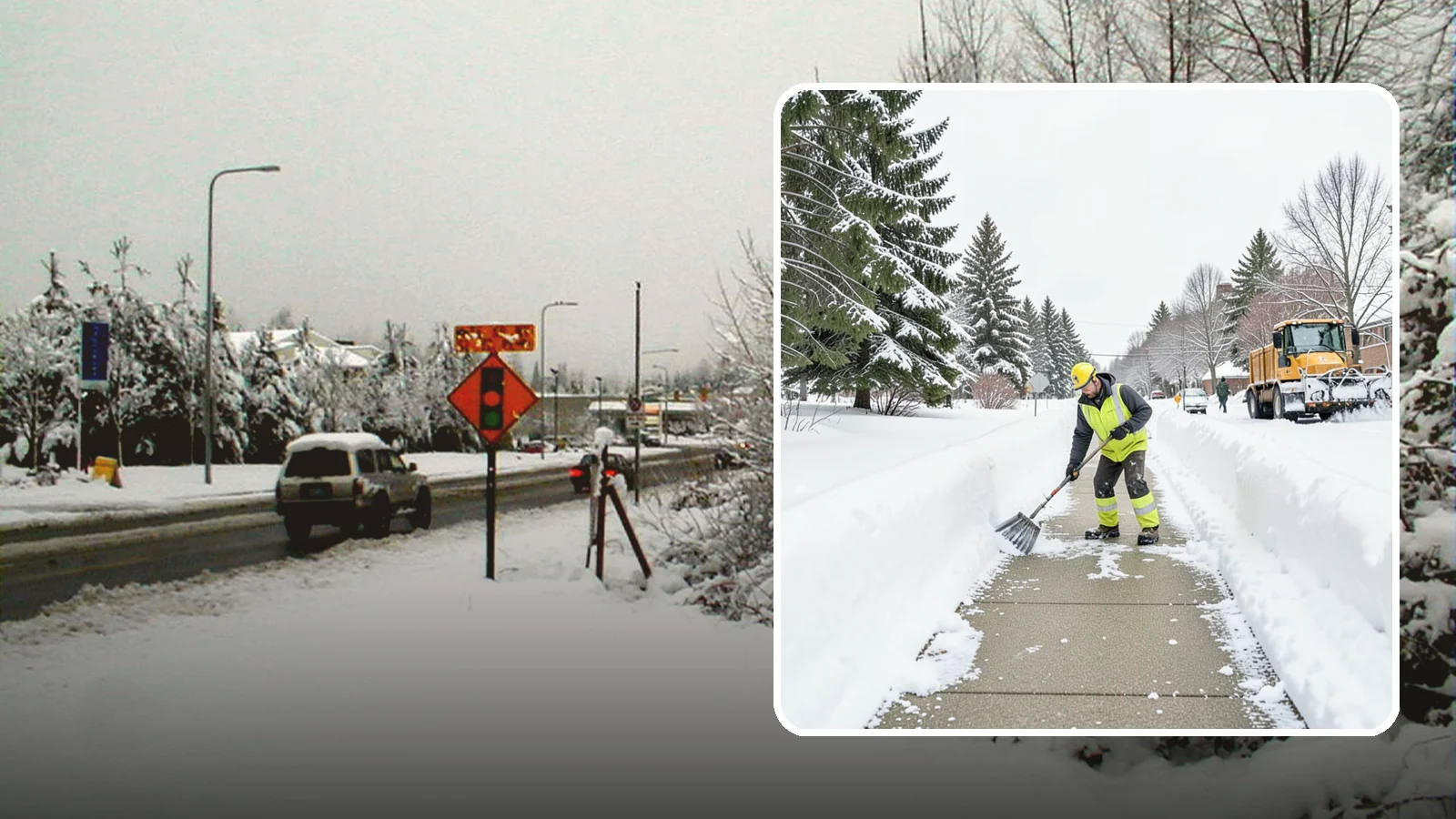 Trail Snow Removal in Newcastle, King County, WA - Clearing of paved and soft-surface trails on campuses, parks, and HOAs so pedestrians keep a safe route in the snow.