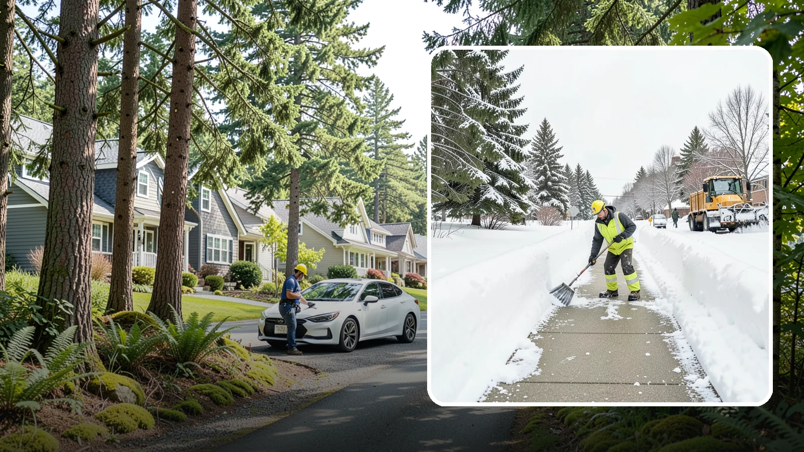 Trail Snow Removal in Normandy Park, King County, WA - Clearing of paved and soft-surface trails on campuses, parks, and HOAs so pedestrians keep a safe route in the snow.