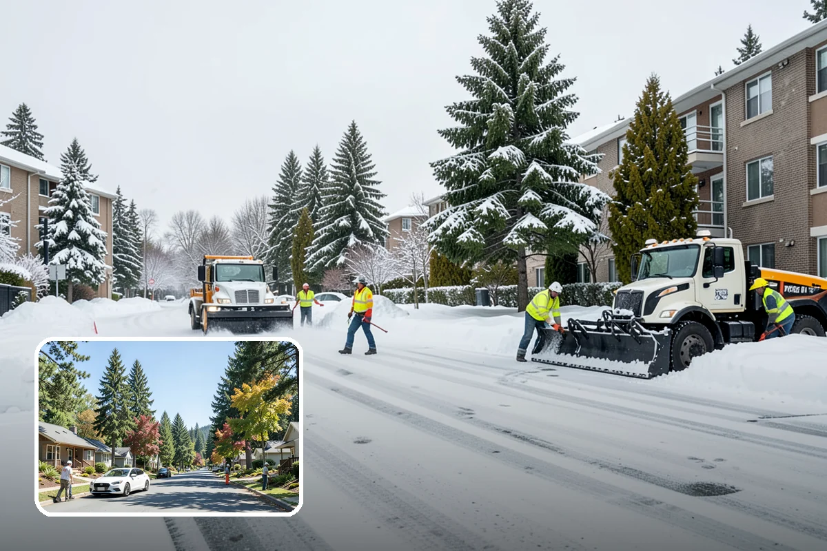 Trail Snow Removal in Orting, Pierce County, WA - Restores safe pedestrian routes through shaded greenbelts