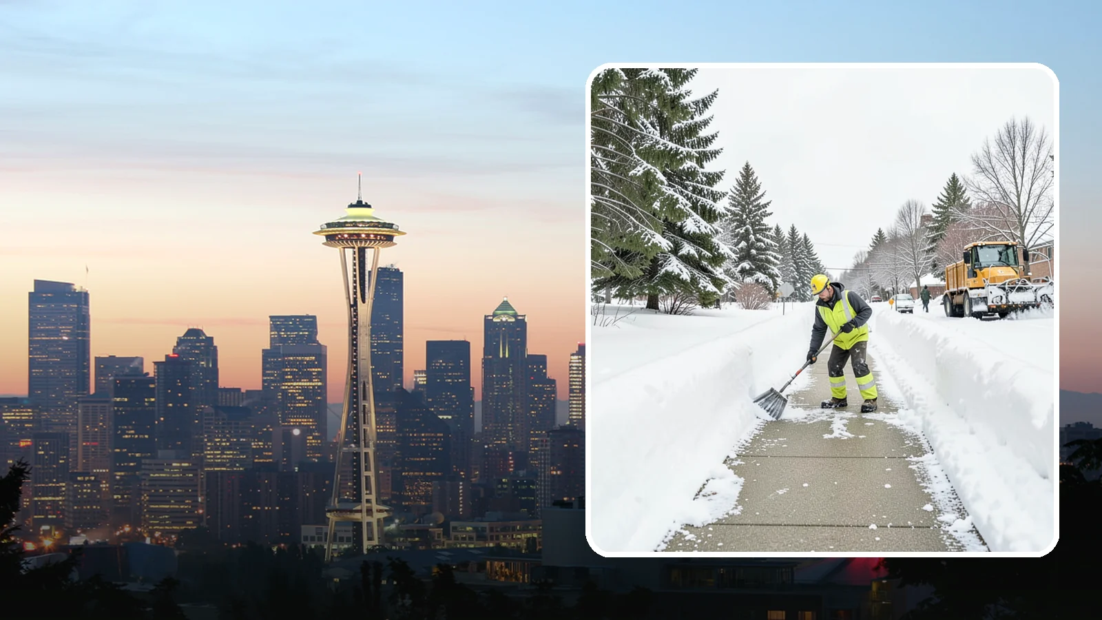 Trail Snow Removal in Seattle, King County, WA - Clearing of paved and soft-surface trails on campuses, parks, and HOAs so pedestrians keep a safe route in the snow.
