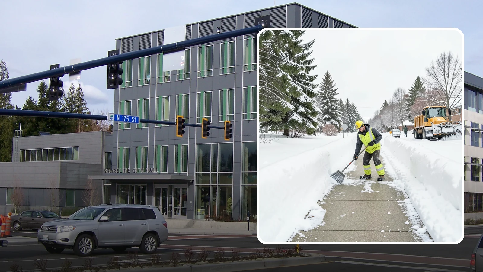 Trail Snow Removal in Shoreline, King County, WA - Clearing of paved and soft-surface trails on campuses, parks, and HOAs so pedestrians keep a safe route in the snow.