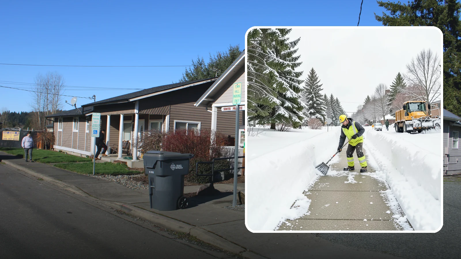 Trail Snow Removal in South Prairie, Pierce County, WA - Clearing of paved and soft-surface trails on campuses, parks, and HOAs so pedestrians keep a safe route in the snow.