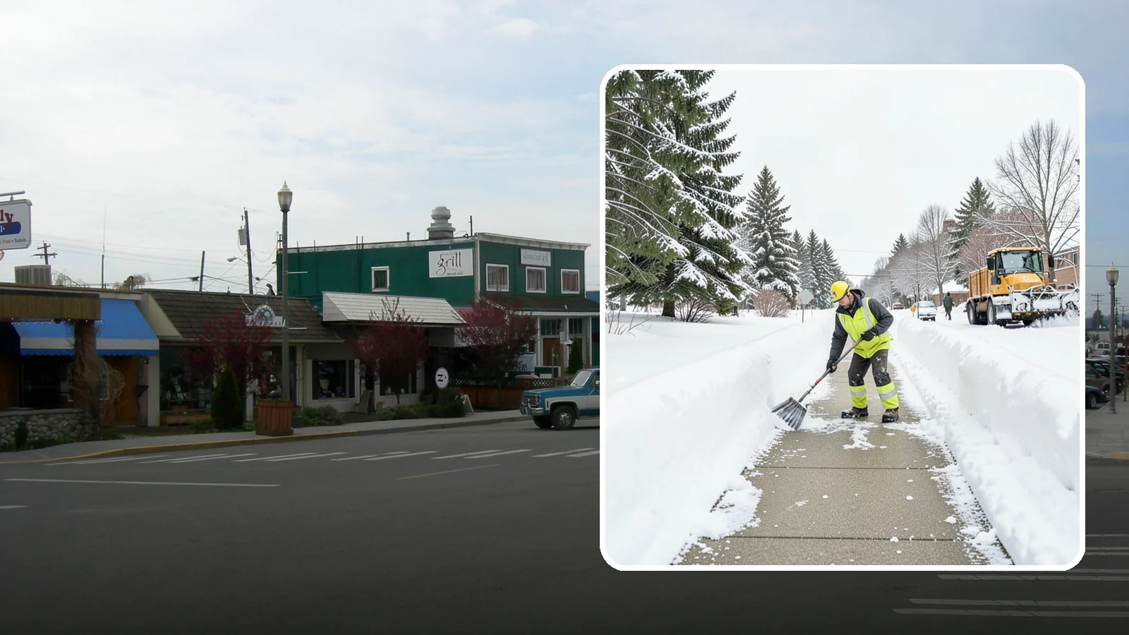 Trail Snow Removal in Stanwood, Snohomish County, WA - Clearing of paved and soft-surface trails on campuses, parks, and HOAs so pedestrians keep a safe route in the snow.